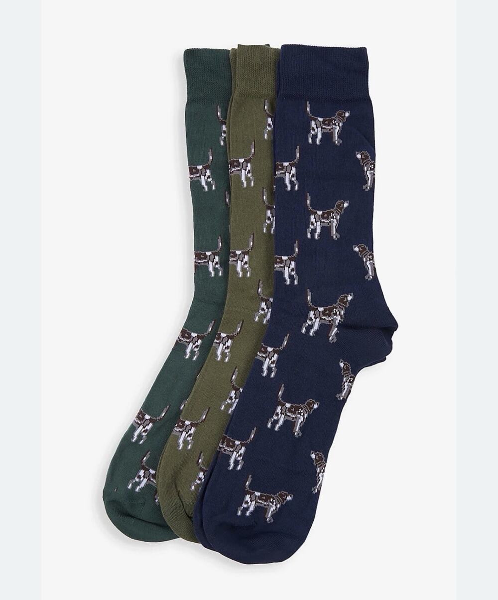 Barbour Men’s Sock Gift Set- Pointer Dog Socks Size L 7.5-11.5